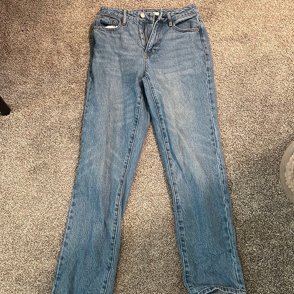 Light blue jeans no rips one button zip up brand new